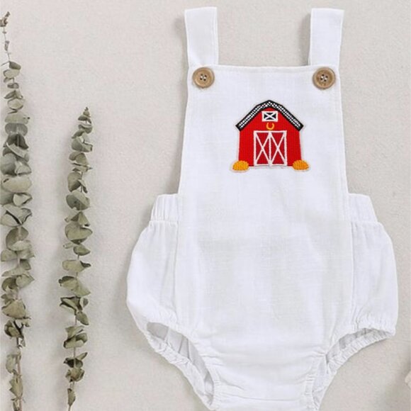 Cow Barnyard Chickfila boy Outfit Clothes Dress First Birthday Farm romper